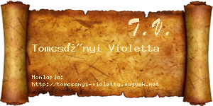 Tomcsányi Violetta névjegykártya
